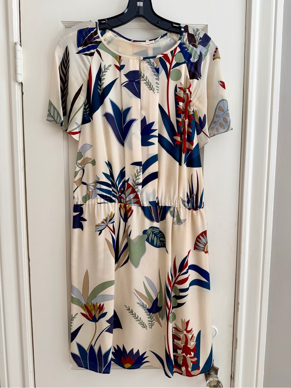 Tory Burch Anatolie 100% Silk Dress Utopia Ivory Floral | Size 4